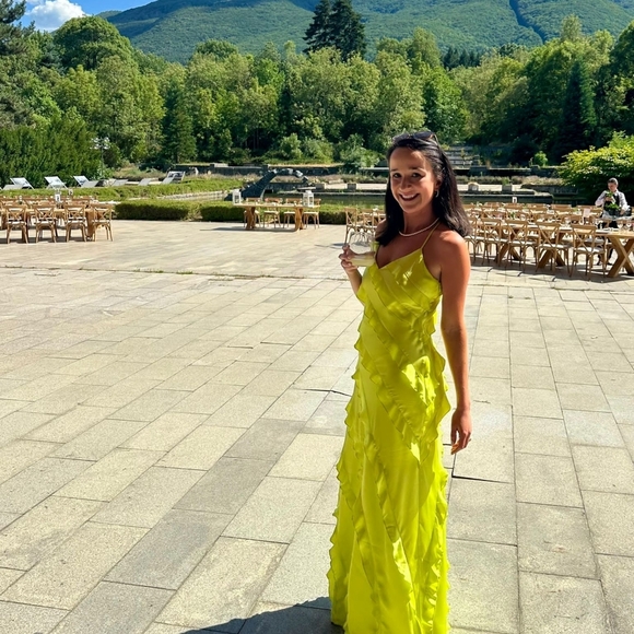 Show Me Your MuMu Dresses & Skirts - Show Me Your Mumu bright green ruffle dress